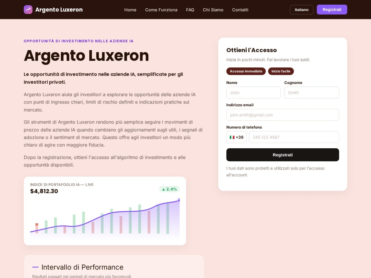 Screenshot of Argento Luxeron