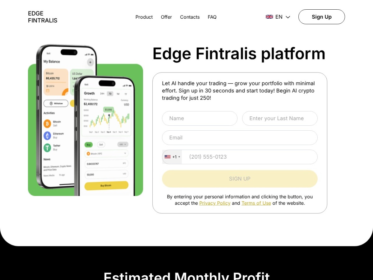Screenshot of Edge Fintralis